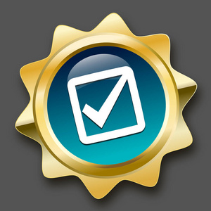 最好的质量密封或带钩符号图标照片