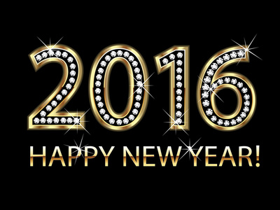 金新的一年快乐新的一年 2016年金背景矢量照片