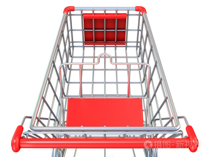 购物车,顶视图.3d 渲染