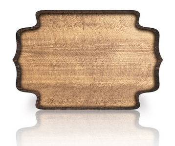 棕色木制华丽招牌和反射在玻璃桌，暗框，抓板