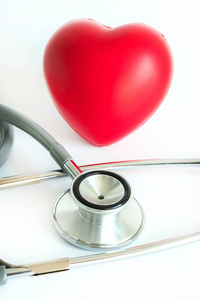 红色心脏和听诊器医疗设备医疗保健