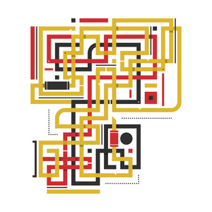 抽象的构成与角的交叉线.现代艺术和涂鸦风格.