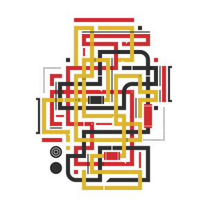 抽象的构成与角的交叉线.现代艺术和涂鸦风格.