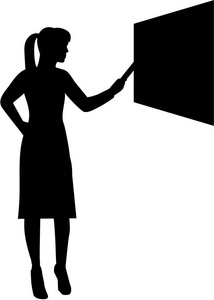 黑板剪影女教师在黑板剪影照片