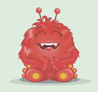 好红毛怪物 2与橙色哑铃 greenslime 怪物斑点状橙色