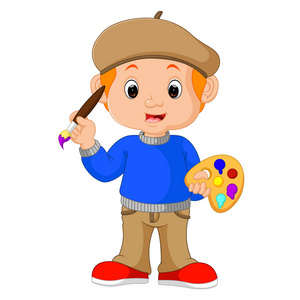 卡通艺术家男孩照片