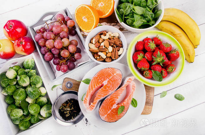 丰富的抗氧化剂的食物.健康饮食概念
