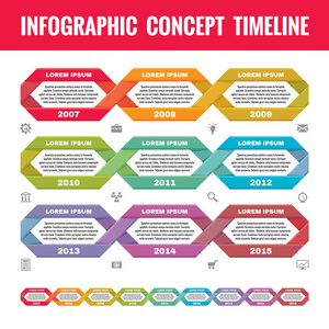 平面设计风格时间线VEC的信息商业概念