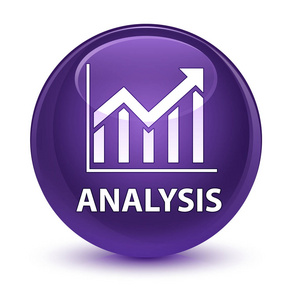 分析 统计图标 玻紫色圆形按钮