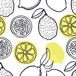 食品收藏搞笑柠檬水果无缝图案