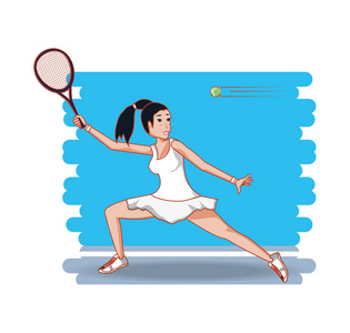 女子打网球字符