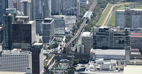 曼谷城市现代建筑鸟瞰图图片