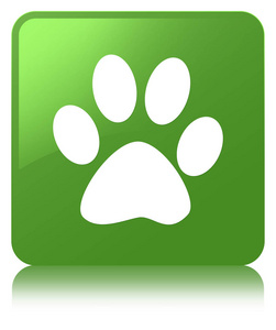 动物足迹图标软绿色方形按钮