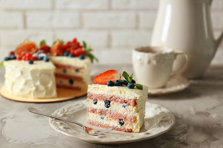 一块蛋糕特写图片