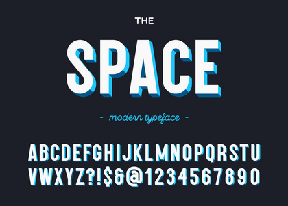 空间现代字体。酷炫多彩潮流风格
