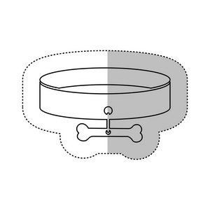 项链与骨的单色轮廓中间阴影贴纸