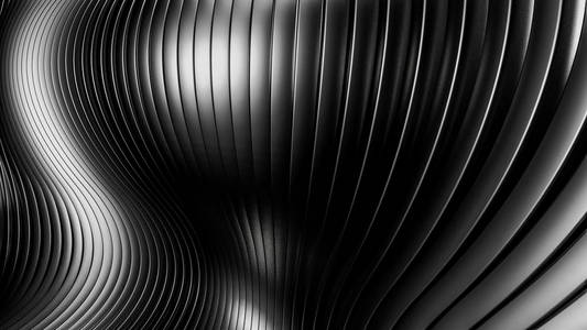 黑色, 时尚, 现代的金属背景用流畅的线条.3d照片