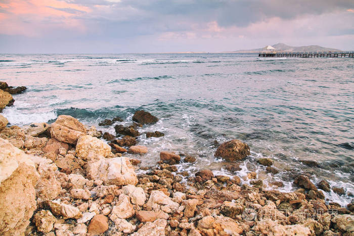 美丽的海景全景