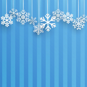圣诞背景与垂悬的雪花