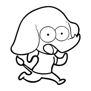 可爱回力卡通大象的矢量图 插画