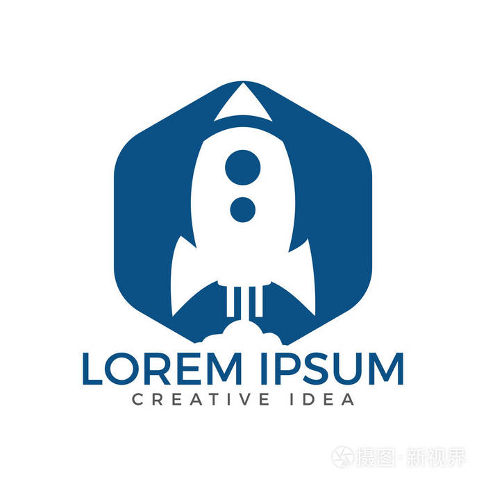 启动火箭航天船抽象矢量徽标