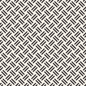 新潮单色斜纹编织格子。抽象的几何背景设计。矢量无缝模式