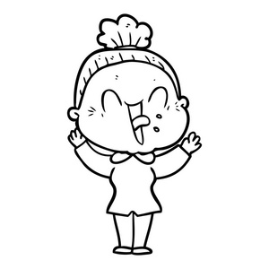 卡通快乐老妇人照片