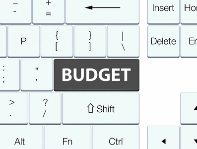 预算黑色键盘按钮