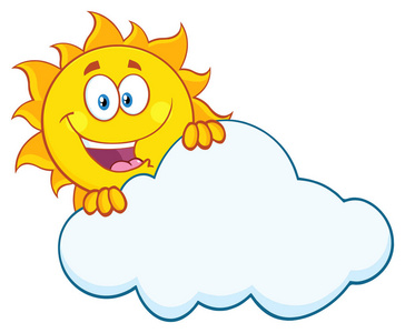 快乐的夏天太阳吉祥物卡通照片