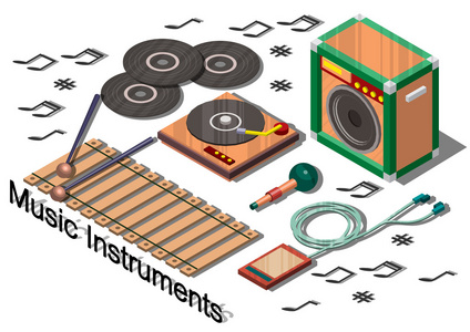 信息图形音乐仪器概念的插图