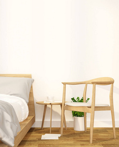 公寓或酒店的卧室和放松区室内设计3d 渲染