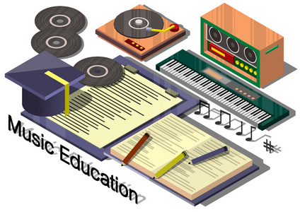 信息图形的音乐教育理念的插图图片