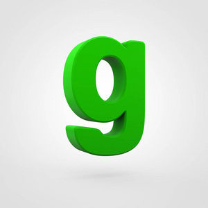 绿色塑料字母 G 被隔绝在白色背景上