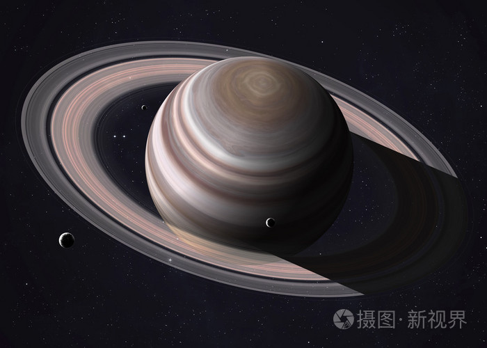 土星环在阳光下闪闪发光这个图像的元素