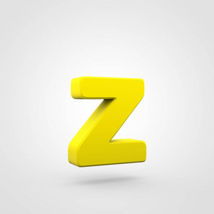 黄色塑料字母 Z 隔离在白色背景上