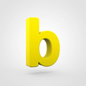 黄色塑料字母 B 在白色背景下被隔离