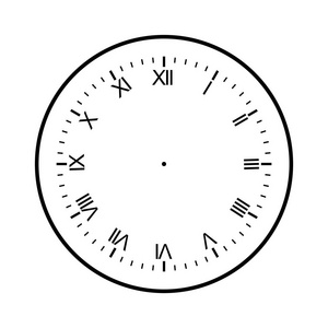 孤立在白色背景上的时钟脸空白照片