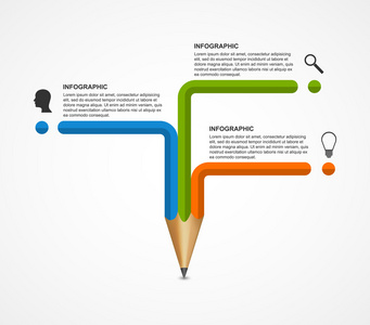 教育铅笔选项信息图表设计模板