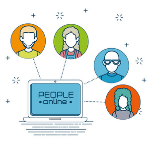 在线网络连接社交网络连接人在线照片