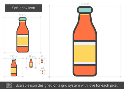 软性饮料线图标
