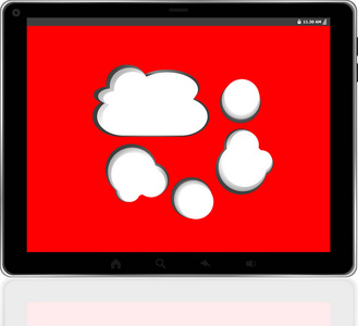 云计算连接数字 tablet pc 上