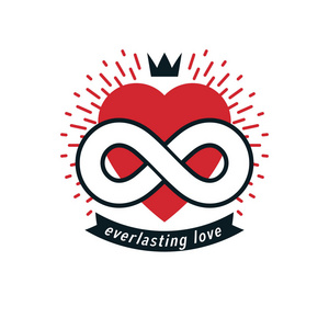 的漂亮标志永恒结魅力标志灯永恒的爱抽象矢量标志,徽章或标志模板