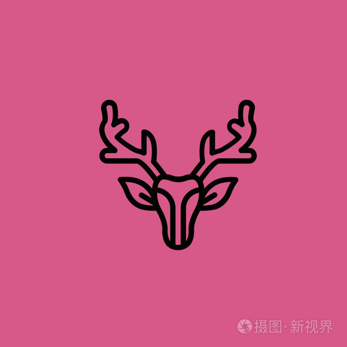 鹿图标图孤立的矢量标志符号