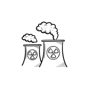 核电厂手绘素描图标照片