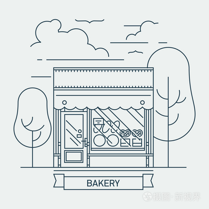 面包店商店门面插画-正版商用图片0fophx-摄图新视界