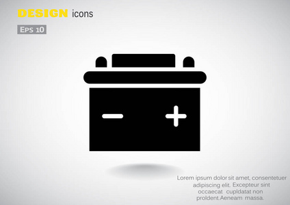 简单的汽车电池 web 图标