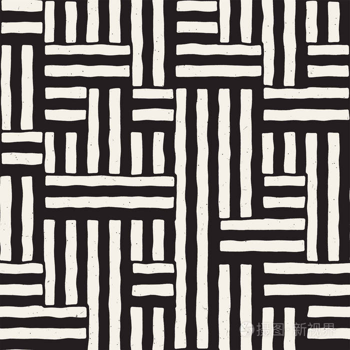 简单的墨迹几何图案.黑白描边背景.手工绘制的墨迹纹理为您设计