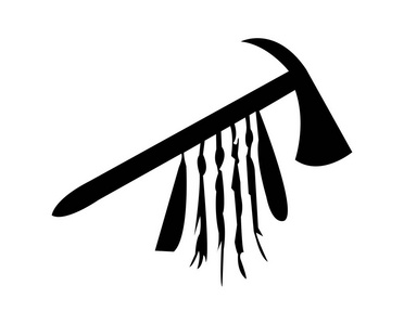 北美人北美印第安人战斧剪影照片