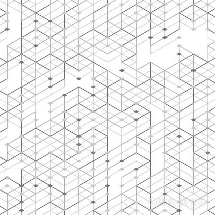 插画 矢量与多维数据集单元的抽象背景.现代技术插图与正方形网格.