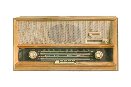 前视图分离的旧收音机